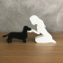 Girl and her dachshund(straight hair) for 3D printer or laser cut image