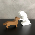 Girl and her dachshund(straight hair) for 3D printer or laser cut image