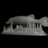 fish in motion pike 2.0 underwater statue detailed texture for 3d printing image