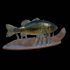 bass 2.0 underwater statue detailed texture for 3d printing image